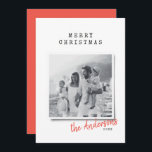 Cartão De Festividades Modern minimal Christmas vintage indie photo<br><div class="desc">Modern minimal Christmas vintage indie photo holiday card. With space for a year in review or message on the back.</div>