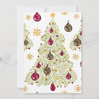 Cartão De Festividades Modern minimal hand drawn Christmas New year card