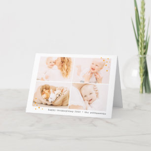 Cartão De Festividades Modern Minimalist Custom Photo Thanksgiving