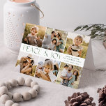 Cartão De Festividades Modern Peace and Joy Photo Collage<br><div class="desc">Colorful and modern holiday card featuring a 6 photo collage of your favorite family photos on the front. "Peace and Joy" is displayed in alternating light and dark green lettering. Personalize the front of the card by adding a custom holiday greeting, name, and the year. The inside of the card...</div>