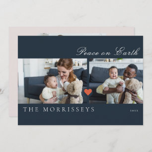 Cartão De Festividades Modern Peace On Earth Script 3 Photo
