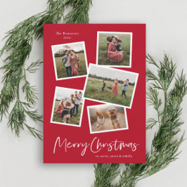 Cartão De Festividades Modern Photo Collage Merry Christmas
