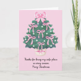 Cartão De Festividades Modern Pink Merry Christmas Folded