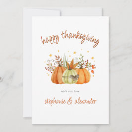 Cartão De Festividades Modern Pumpkins Terracotta Happy Ação de Graças