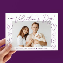 Modern Purple Script Valentine's Day Photo