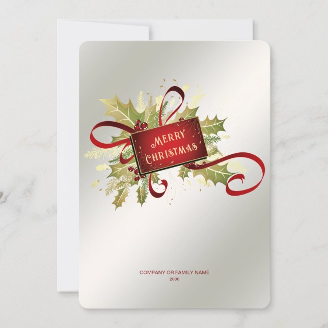 Cartão De Festividades Modern Red Christmas Holiday Card (Frente)