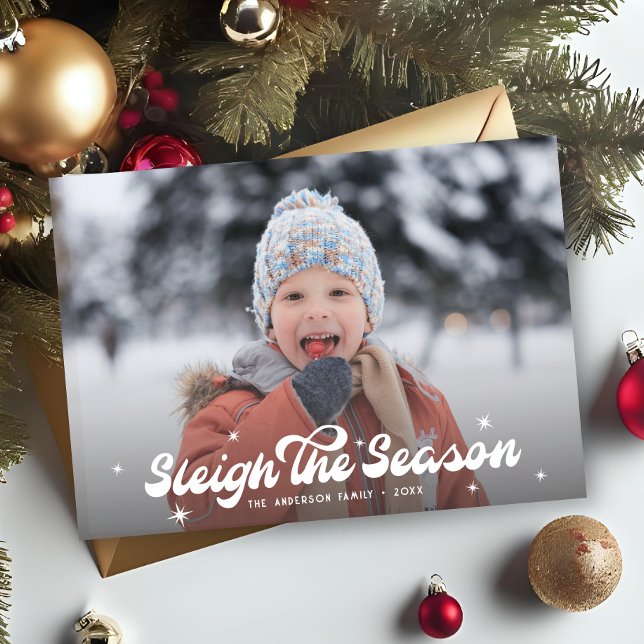 Cartão De Festividades Modern Retro Suspira O Natal Da Época (Criador carregado)