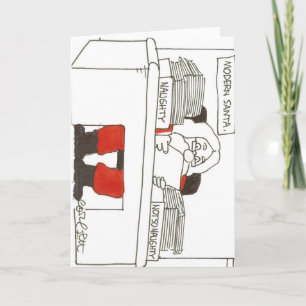 Cartão De Festividades Modern Santa- Naughty..Not So Naughty