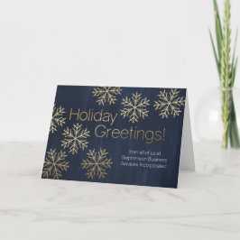 Cartão De Festividades Modern Snowflake Holiday Greeting Business Holiday
