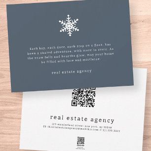 Cartão De Festividades Modern Snowflake Real Estate Business