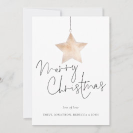 Cartão De Festividades Modern Star Script Feliz Natal