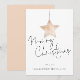 Cartão De Festividades Modern Star Script Feliz Natal