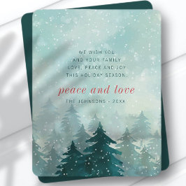 Cartão De Festividades Modern Watercolor Christmas Winter Snow Forest