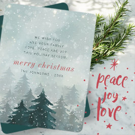 Cartão De Festividades Modern Watercolor Christmas Winter Snow Forest