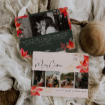 Cartão De Festividades Modern Winter Floral Feliz Natal Cinco Foto<br><div class="desc">Este moderno cartão floral de Natal Merry, com cinco fotografias, tem um design brilhante e elegante com ilustrações vibrantes de aquarelas, de poinsetos vermelhos e cor-de-rosa, e delicados verdes de inverno. Com elementos botânicos quicos como pinho, sagrado e bagas de inverno, a paleta colorida do cartão, incluindo rosa poeirento e...</div>