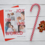 Cartão De Festividades Moderna Alegria Vermelha À Colagem De Fotos Da Sob<br><div class="desc">Alegria Vermelha Moderna Ao Cartão De Feriado De Colagem De Fotografias Da Overlay Do Mundo.</div>