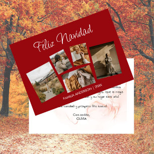 Cartão De Festividades Moderna Navideña con Collage de Fotos