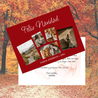 Cartão De Festividades Moderna Navideña con Collage de Fotos
