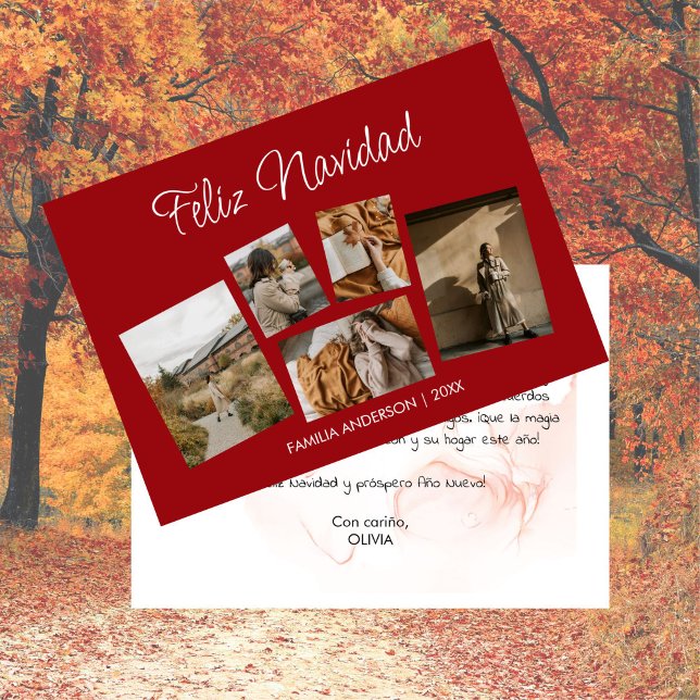 Cartão De Festividades Moderna Navideña con Collage de Fotos (Moderna Postal Navideña con Collage de Fotos)
