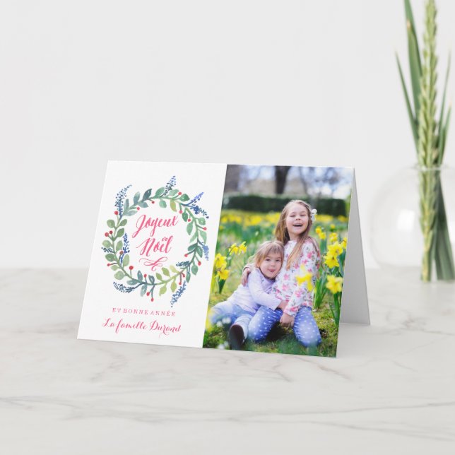 Cartão De Festividades Moderne Joyeux Noël | Carte De Photo De Noël (Frente)