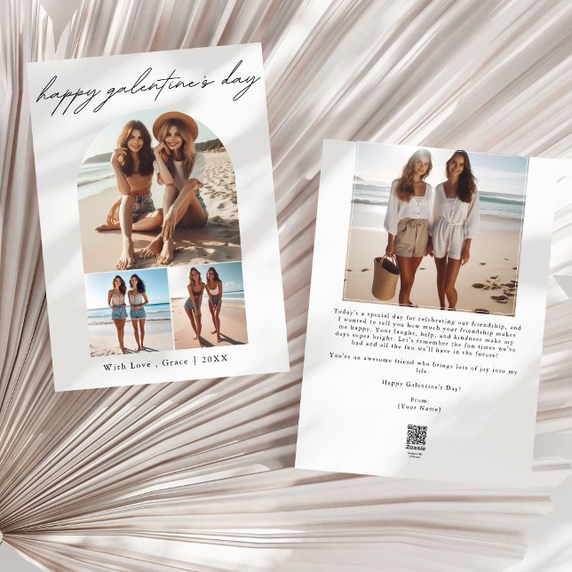 Cartão De Festividades Moderno | 4 Colagem de Fotografias BFF Dia de Gale (Criador carregado)