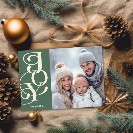 Cartão De Festividades Moderno Alegria Tipografia Elegante Verde Foto Min