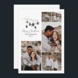 Cartão De Festividades Moderno botânico elegante preto branco elegante fe<br><div class="desc">Preto moderno elegante rústico aquarela bege natural escandinavo contemporâneo cores suaves bege,  preto e branco 5 multi foto cartão de Natal de férias.</div>