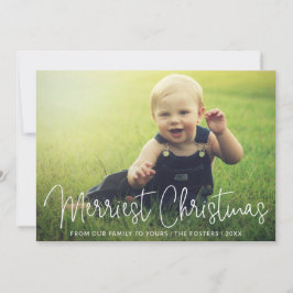 Cartão De Festividades Moderno de Fotografia de Script Elegante Simples