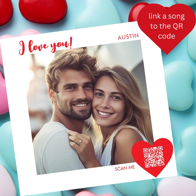 Cartão De Festividades Moderno EU AMO você, foto do dia dos namorados da  (Criador carregado)