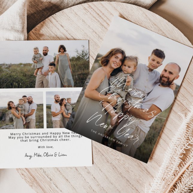 Cartão De Festividades Moderno Feliz Natal e Feliz ano novo (Criador carregado)