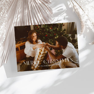 Cartão De Festividades Moderno Feliz Natal Trendy uma família de fotos