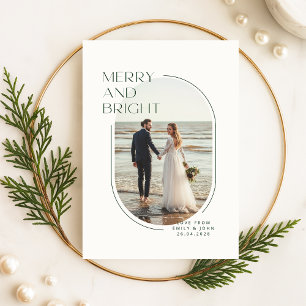 Cartão De Festividades Moderno Foto de Natal de Casamento Romântico na Pr