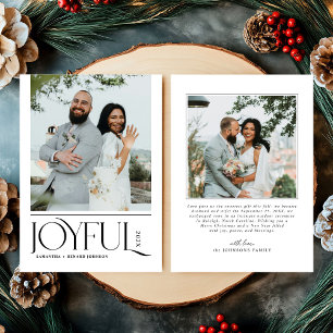 Cartão De Festividades Moderno Joyful Casou-se com o novo Feliz Natal