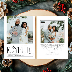 Cartão De Festividades Moderno Joyful Casou-se com o novo Feliz Natal