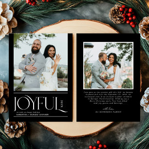 Cartão De Festividades Moderno Joyful Casou-se com o novo Feliz Natal