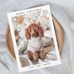 Cartão De Festividades Moderno Minimalista Feliz Woofmas<br><div class="desc">Celebre a temporada com nosso Cartão de Férias Plano Moderno Minimalista Feliz Woofmas. Este design encantador captura a essência da alegria natalina, misturando simplicidade com um toque de capricho, tornando-o o cartão perfeito para espalhar alegria e calor aos seus entes queridos. Envie seus cumprimentos de Natal com estilo com este...</div>