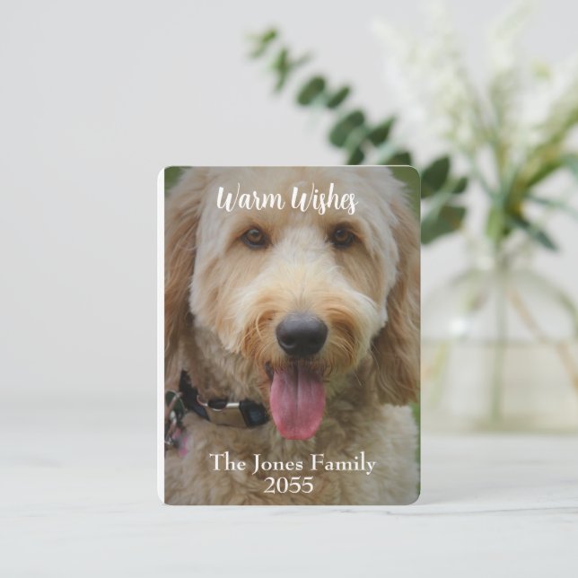 Cartão De Festividades moderno Minimalista Foto  (Em pé/Frente)