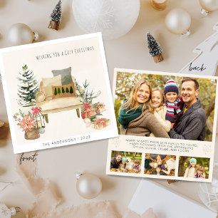 Cartão De Festividades Moderno Minimalista Ilustração Aquarela 4 fotos