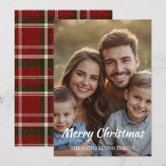 Cartão De Festividades Moderno Minimalista Natalino Elegante de Foto Únic