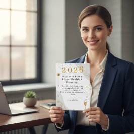 Cartão De Festividades Moderno Minimalista Personalizado Negócios Ano Nov
