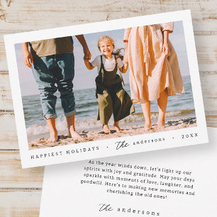 Cartão De Festividades Moderno Minimalista Simples Personalizado Família