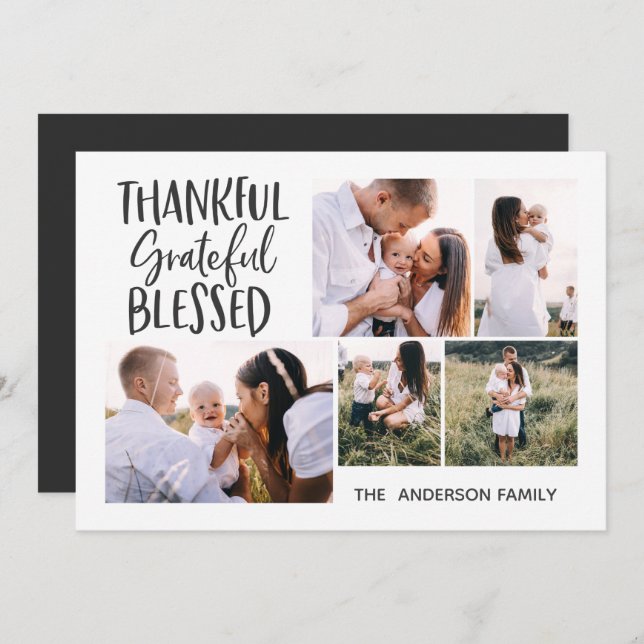 Cartão De Festividades moderno mínimo 4 foto, dia 4 de julho holid (Frente/Verso)