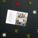 Cartão De Festividades Moderno Mínimo Joyful Red Family 2 Foto Natal<br><div class="desc">Bem-vindos aos feriados deste ano com um Cartão de Férias de Natal da Família Vermelha 2, minimamente alegre e moderno, que captura aqueles momentos perfeitos de alegria com uma família próxima. Este cartão vermelho e branco, com listras de cana doces modernas, é a perfeita incorporação do estilo moderno e minimalista...</div>