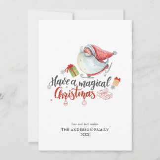 Cartão De Festividades Moderno Natal alegre Papai Noel aquarela minimalis
