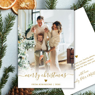 Cartão De Festividades Moderno Natal Feliz Script Um Foto Fofo