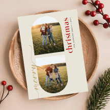 Moderno Natal Foto Família Arqueada Elegante