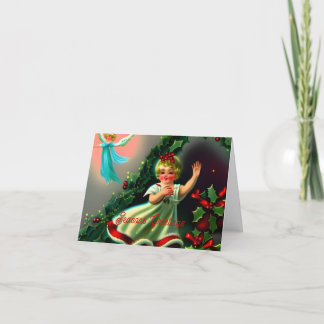 Cartão De Festividades Moderno Rústico Religioso Cute Anjo Natal 
