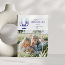 Cartão De Festividades Moderno Simples Menorah Hanukkah Foto Dois