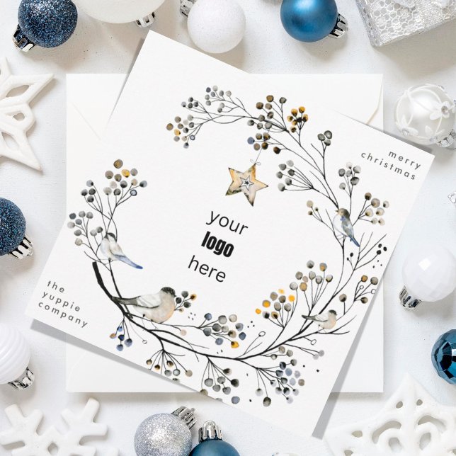 Cartão De Festividades Moderno Simples Natal Orgânico sem foto (Criador carregado)