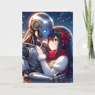 Cartão De Festividades Moe Chatbot Amor Masculino Feminino Robô Anime Nat